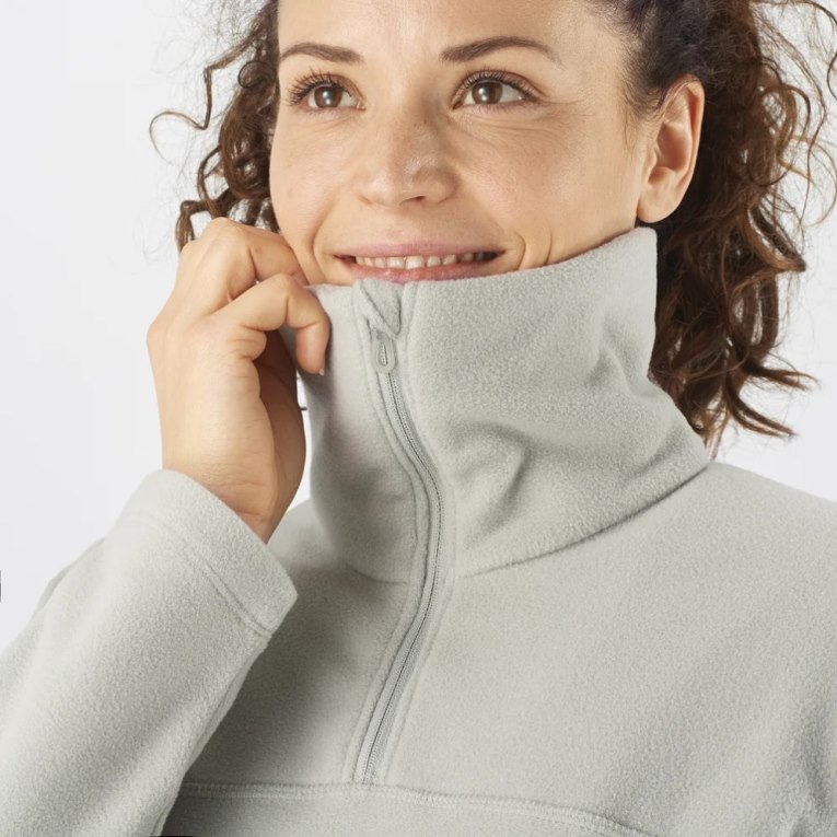 Sudaderas Salomon Essential Cosy Fleece Mujer Grises Claro | MX JENL753